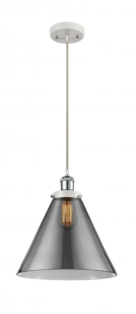 Cone - 1 Light - 12 inch - White Polished Chrome - Cord hung - Mini Pendant