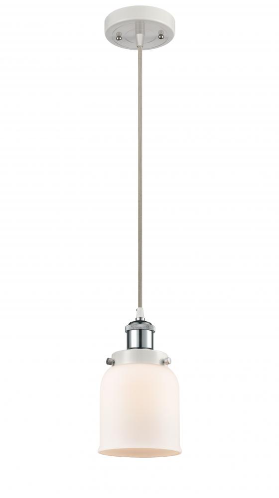 Bell - 1 Light - 5 inch - White Polished Chrome - Cord hung - Mini Pendant