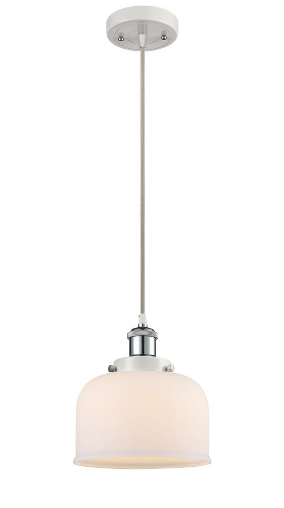 Bell - 1 Light - 8 inch - White Polished Chrome - Cord hung - Mini Pendant