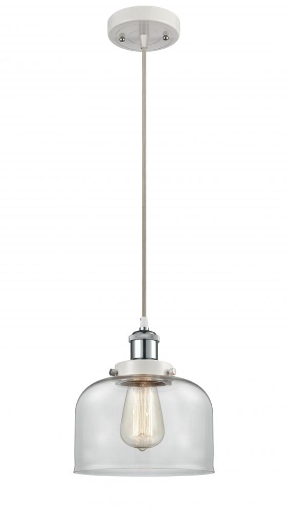 Bell - 1 Light - 8 inch - White Polished Chrome - Cord hung - Mini Pendant