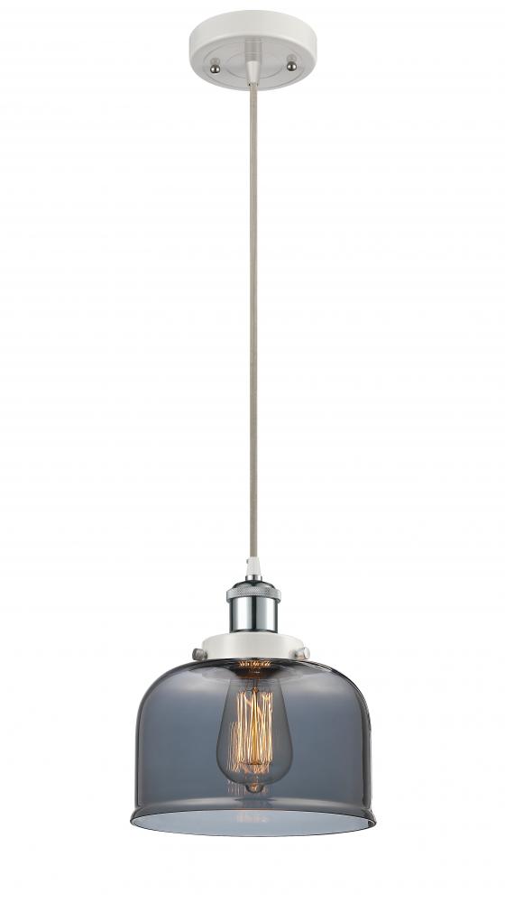 Bell - 1 Light - 8 inch - White Polished Chrome - Cord hung - Mini Pendant