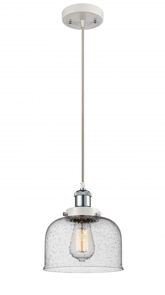 Bell - 1 Light - 8 inch - White Polished Chrome - Cord hung - Mini Pendant