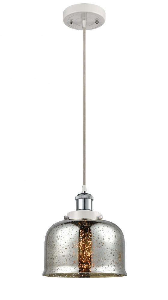 Bell - 1 Light - 8 inch - White Polished Chrome - Cord hung - Mini Pendant