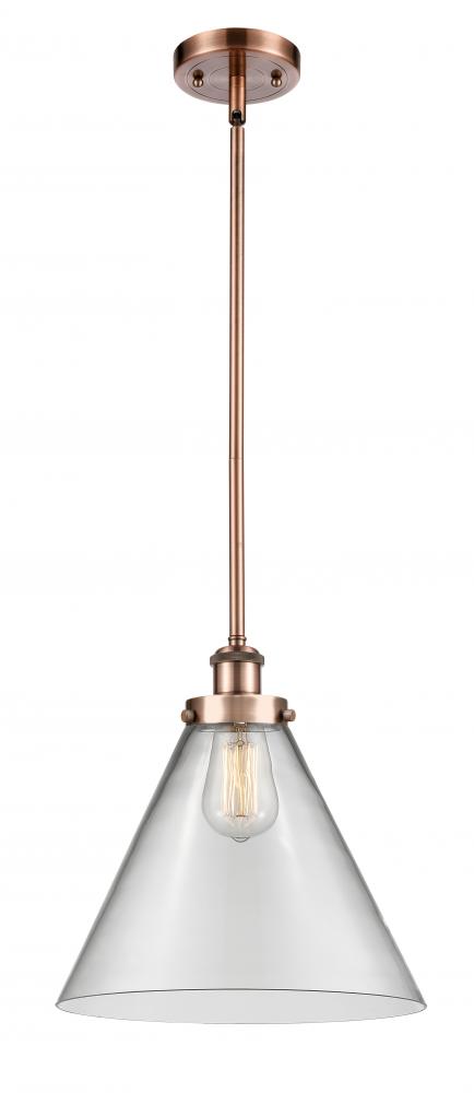 Cone - 1 Light - 12 inch - Antique Copper - Mini Pendant