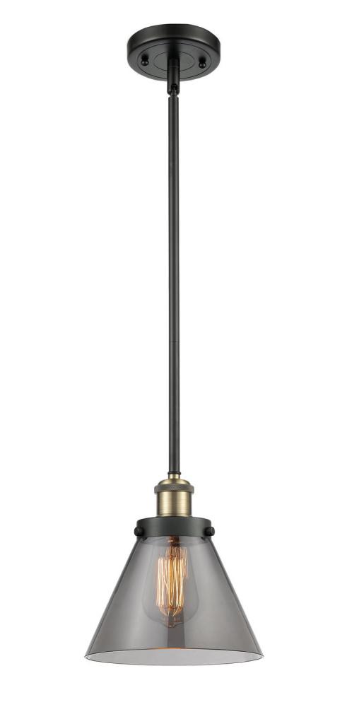 Cone - 1 Light - 8 inch - Black Antique Brass - Mini Pendant