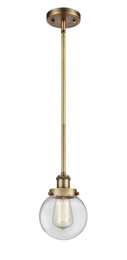 Beacon - 1 Light - 6 inch - Brushed Brass - Mini Pendant