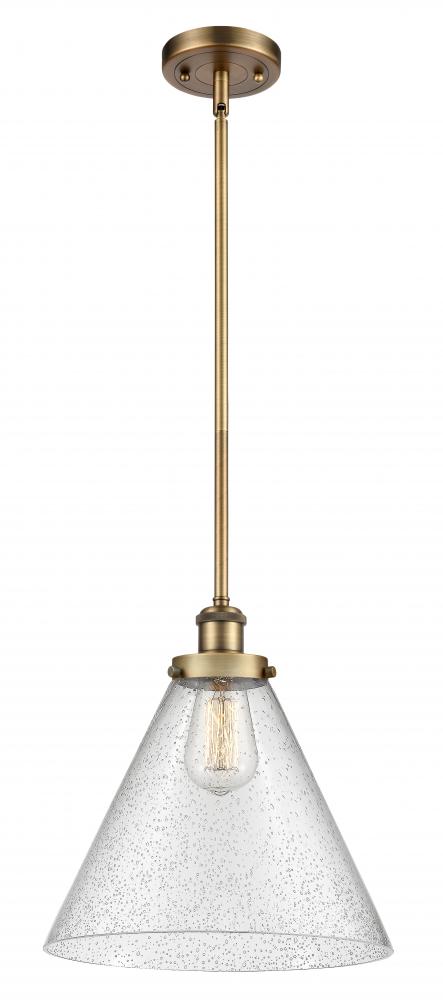 Cone - 1 Light - 12 inch - Brushed Brass - Mini Pendant