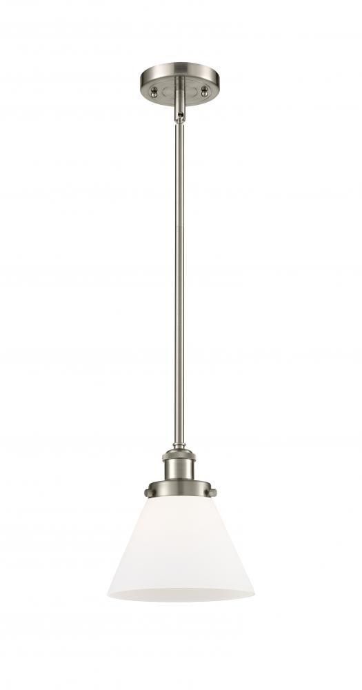 Cone - 1 Light - 8 inch - Brushed Satin Nickel - Mini Pendant