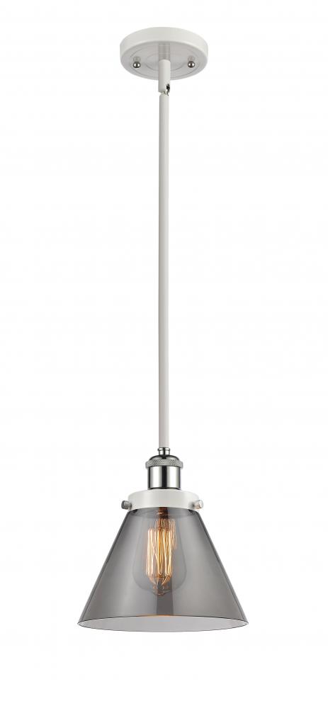 Cone - 1 Light - 8 inch - White Polished Chrome - Mini Pendant