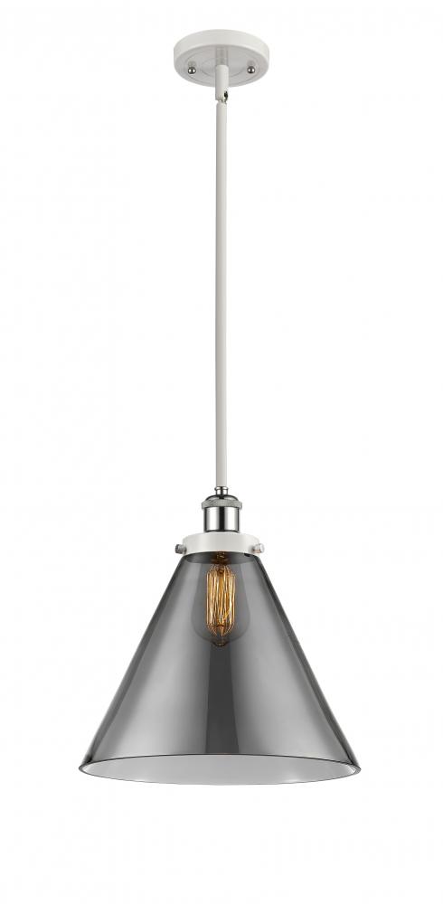 Cone - 1 Light - 12 inch - White Polished Chrome - Mini Pendant