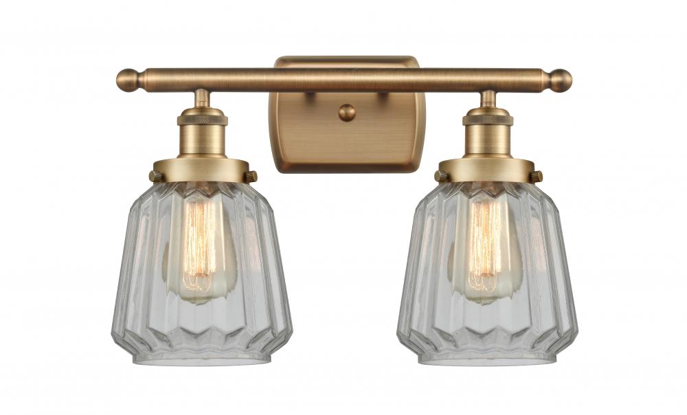 Chatham - 2 Light - 16 inch - Brushed Brass - Bath Vanity Light