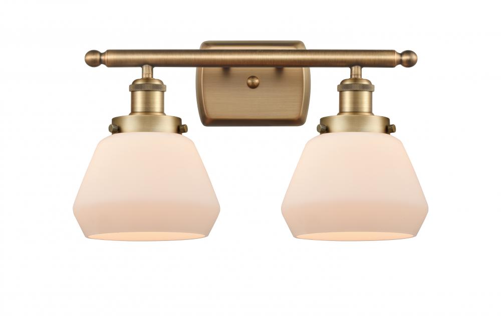 Fulton - 2 Light - 16 inch - Brushed Brass - Bath Vanity Light