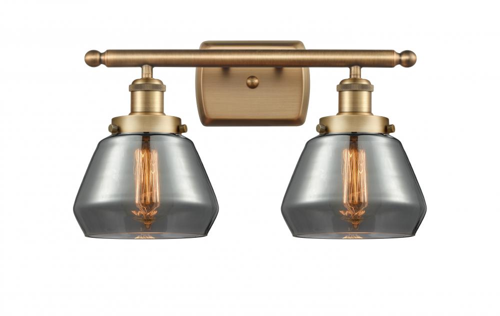 Fulton - 2 Light - 16 inch - Brushed Brass - Bath Vanity Light