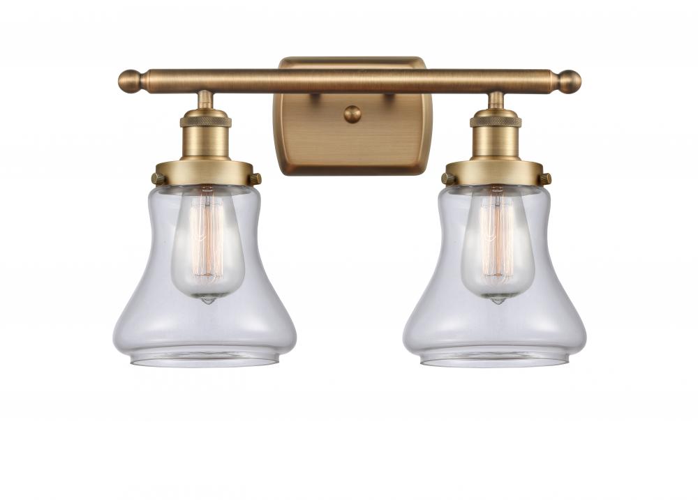 Bellmont - 2 Light - 16 inch - Brushed Brass - Bath Vanity Light