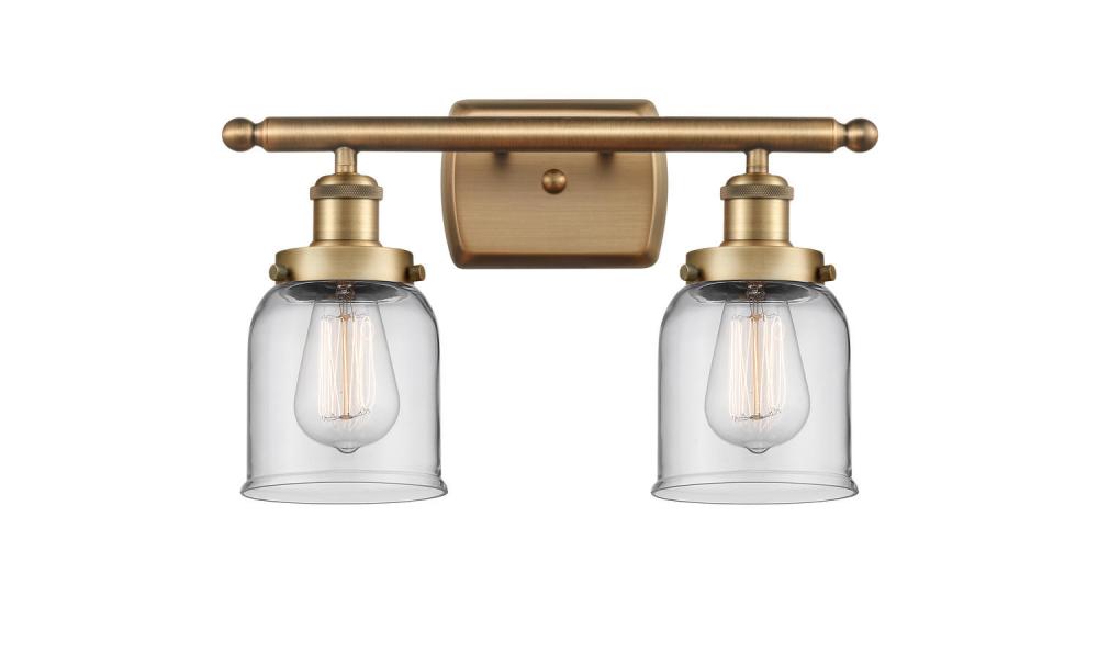 Bell - 2 Light - 16 inch - Brushed Brass - Bath Vanity Light