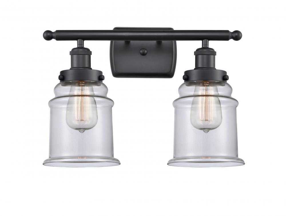 Canton - 2 Light - 16 inch - Matte Black - Bath Vanity Light