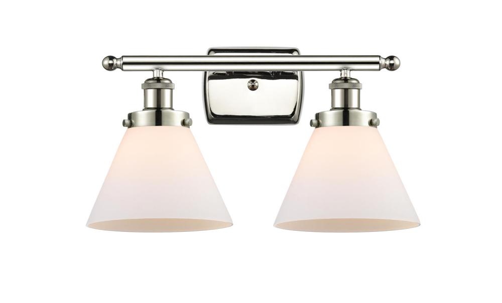 Cone - 2 Light - 18 inch - Polished Nickel - Bath Vanity Light