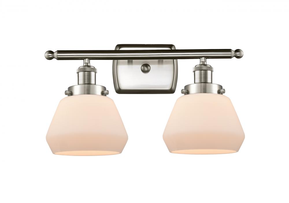 Fulton - 2 Light - 16 inch - Brushed Satin Nickel - Bath Vanity Light