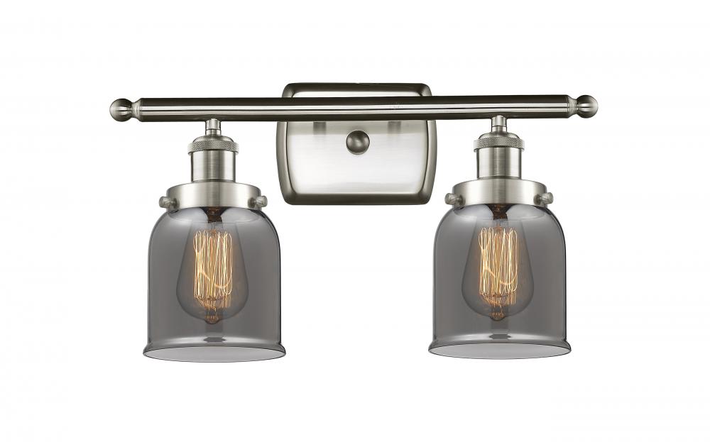 Bell - 2 Light - 16 inch - Brushed Satin Nickel - Bath Vanity Light