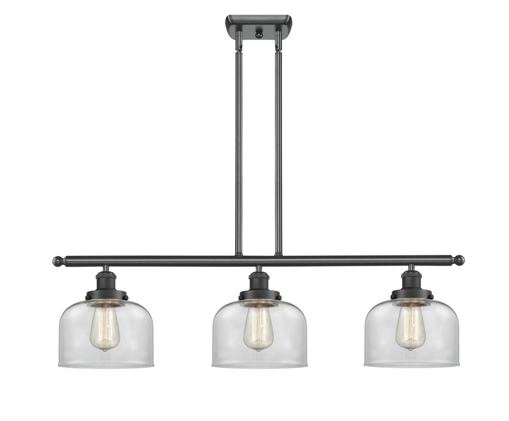 Bell - 3 Light - 36 inch - Matte Black - Stem Hung - Island Light