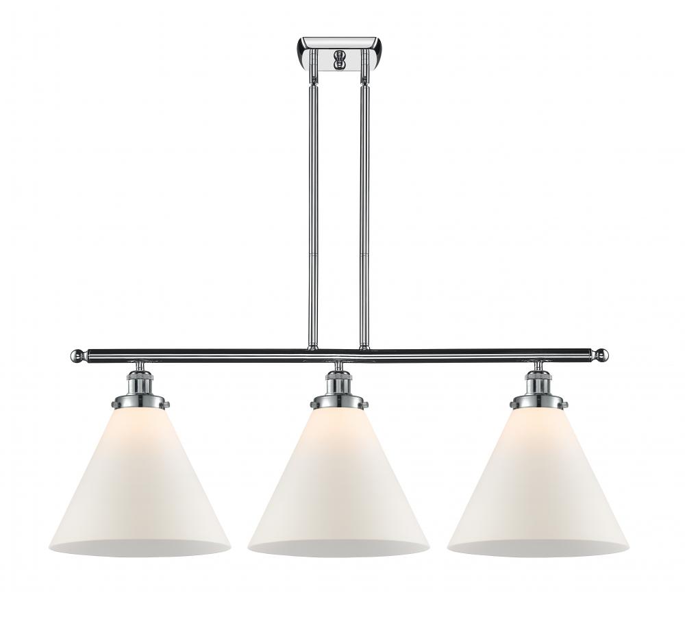 Cone - 3 Light - 36 inch - Polished Chrome - Stem Hung - Island Light