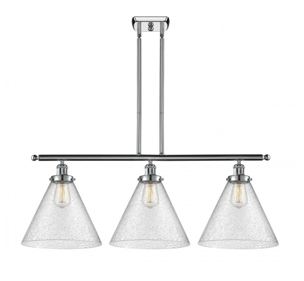 Cone - 3 Light - 36 inch - Polished Chrome - Stem Hung - Island Light