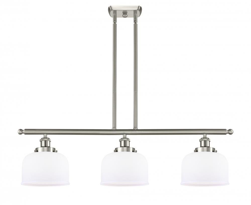 Bell - 3 Light - 36 inch - Brushed Satin Nickel - Stem Hung - Island Light