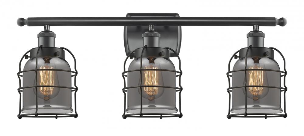 Bell Cage - 3 Light - 26 inch - Matte Black - Bath Vanity Light