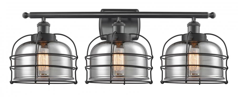 Bell Cage - 3 Light - 26 inch - Matte Black - Bath Vanity Light