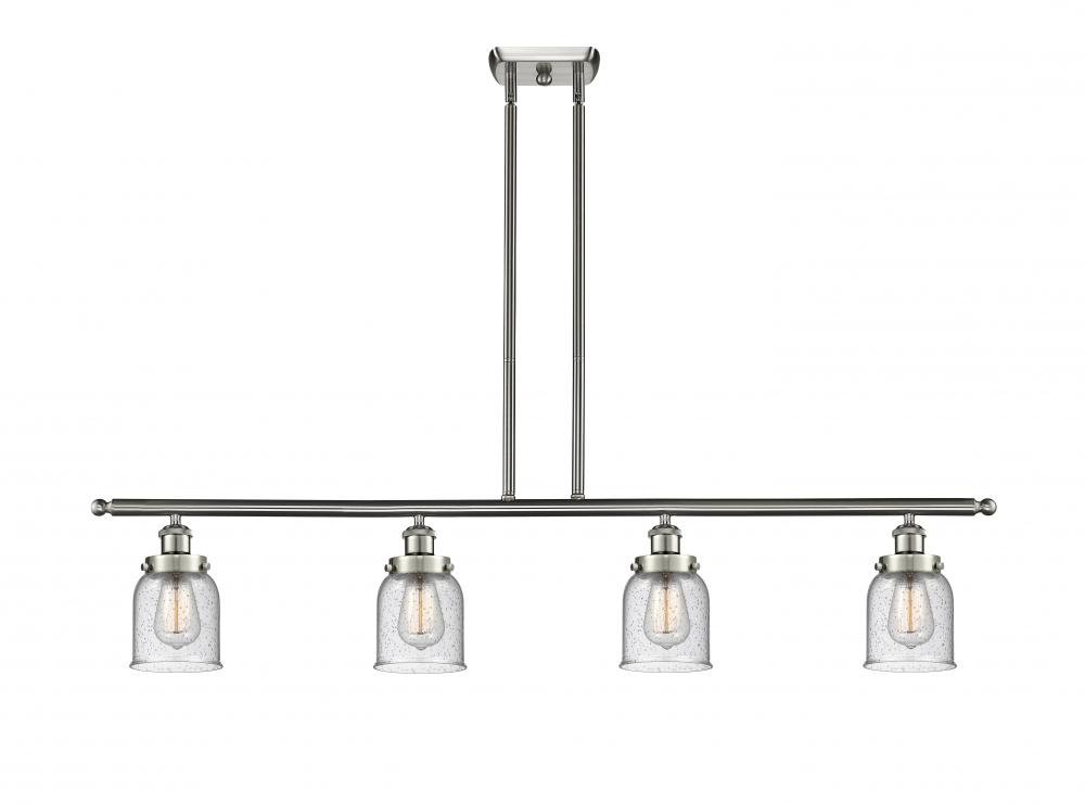 Bell - 4 Light - 48 inch - Brushed Satin Nickel - Stem Hung - Island Light