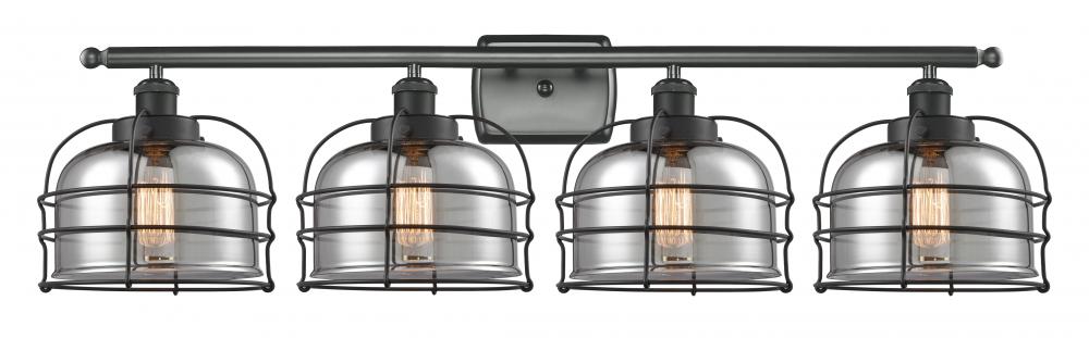 Bell Cage - 4 Light - 36 inch - Matte Black - Bath Vanity Light