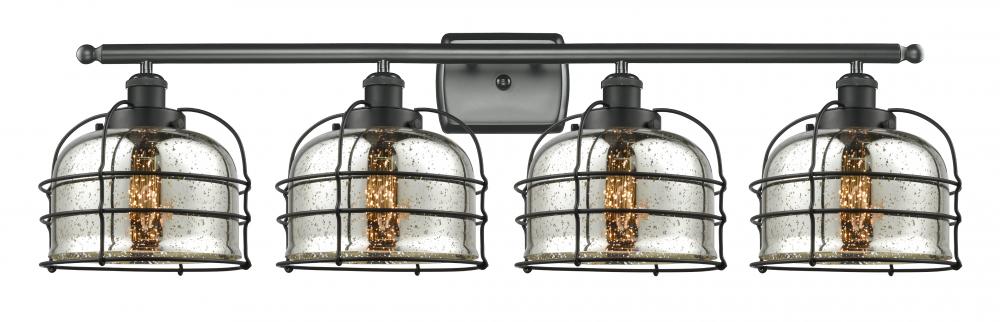 Bell Cage - 4 Light - 36 inch - Matte Black - Bath Vanity Light