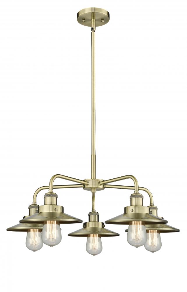 Edison - 5 Light - 27 inch - Antique Brass - Chandelier