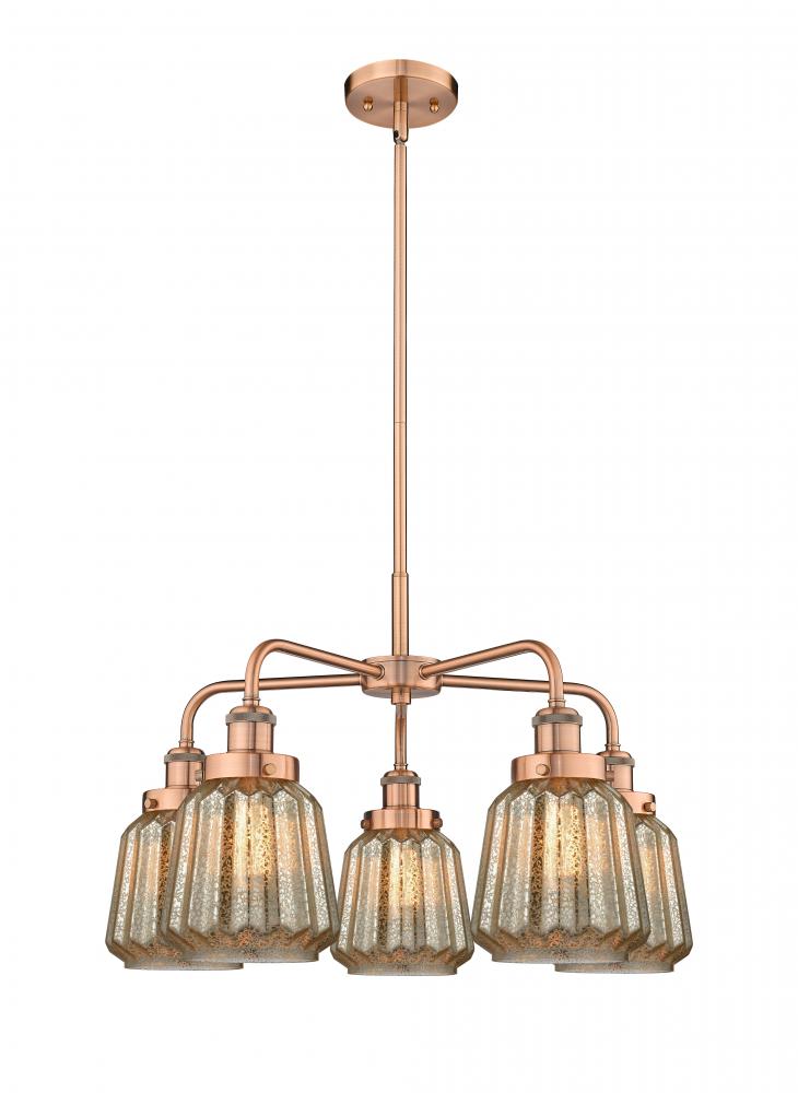 Chatham - 5 Light - 26 inch - Antique Copper - Chandelier