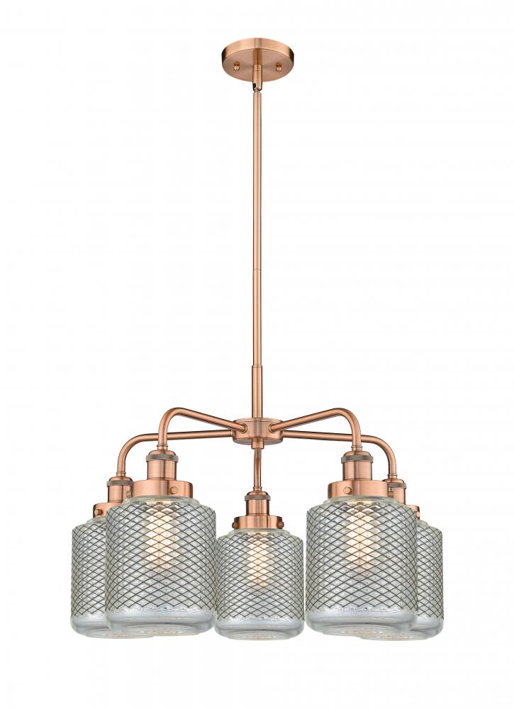 Edison - 5 Light - 25 inch - Antique Copper - Chandelier