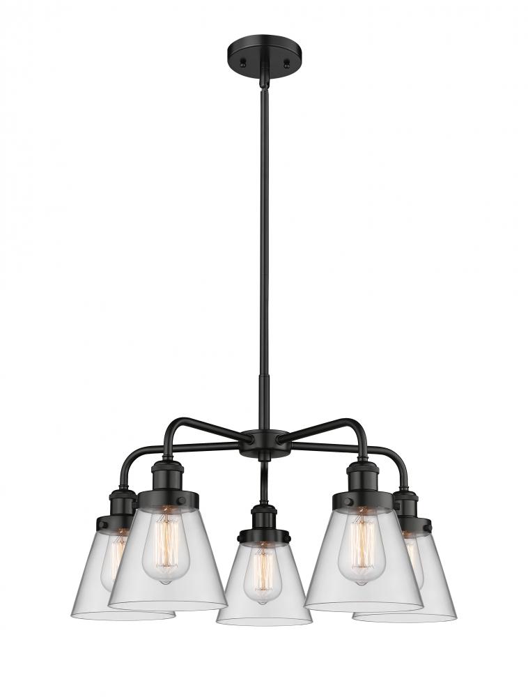 Cone - 5 Light - 25 inch - Matte Black - Chandelier