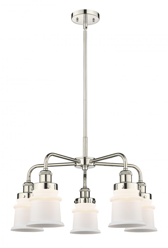 Canton - 5 Light - 24 inch - Polished Nickel - Chandelier