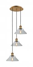 Innovations Lighting 113B-3P-BB-G132 - Orwell - 3 Light - 15 inch - Brushed Brass - Cord Hung - Multi Pendant