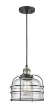 Innovations Lighting 201C-BAB-G74-CE - Bell Cage - 1 Light - 9 inch - Black Antique Brass - Cord hung - Mini Pendant