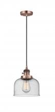 Innovations Lighting 201CSW-AC-G74 - Bell - 1 Light - 8 inch - Antique Copper - Cord hung - Mini Pendant