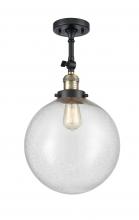 Innovations Lighting 201F-BAB-G204-12 - Beacon - 1 Light - 12 inch - Black Antique Brass - Semi-Flush Mount