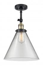 Innovations Lighting 201F-BAB-G42-L - Cone - 1 Light - 12 inch - Black Antique Brass - Semi-Flush Mount