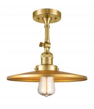 Innovations Lighting 201F-SG-MFR-SG-12 - Railroad - 1 Light - 12 inch - Satin Gold - Semi-Flush Mount