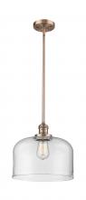 Innovations Lighting 201S-AC-G72-L - Bell - 1 Light - 12 inch - Antique Copper - Stem Hung - Mini Pendant