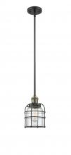 Innovations Lighting 201S-BAB-G52-CE - Bell Cage - 1 Light - 6 inch - Black Antique Brass - Stem Hung - Mini Pendant