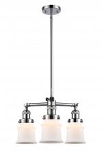 Innovations Lighting 207-PC-G181S-LED - Canton - 3 Light - 18 inch - Polished Chrome - Stem Hung - Chandelier