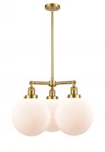 Innovations Lighting 207-SG-G201-10-LED - Beacon - 3 Light - 24 inch - Satin Gold - Stem Hung - Chandelier