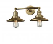 Innovations Lighting 208-BB-M4-LED - Railroad - 2 Light - 18 inch - Brushed Brass - Bath Vanity Light