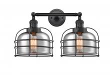 Innovations Lighting 208-BK-G73-CE - Bell Cage - 2 Light - 19 inch - Matte Black - Bath Vanity Light