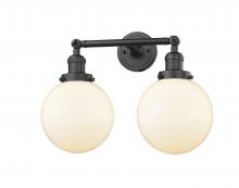 Innovations Lighting 208-OB-G201-8-LED - Beacon - 2 Light - 19 inch - Oil Rubbed Bronze - Bath Vanity Light